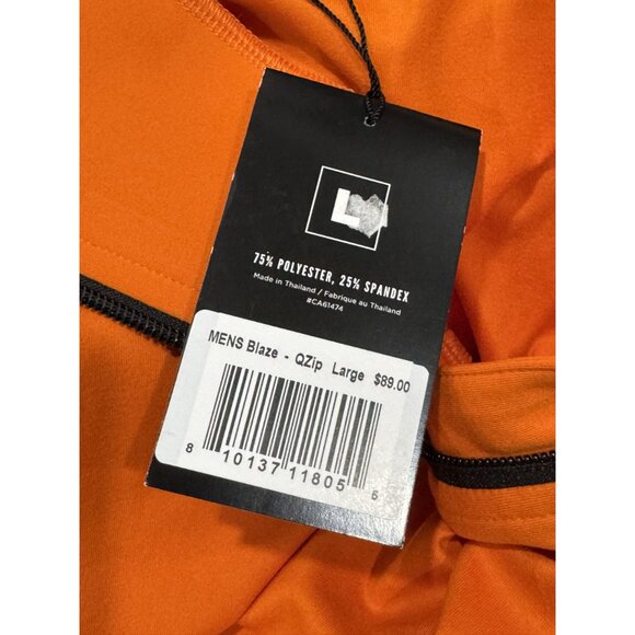 WAGGLE Men Loosey Goosey Quarter Zip Orange Pullover LARGE - Picture 5 of 6